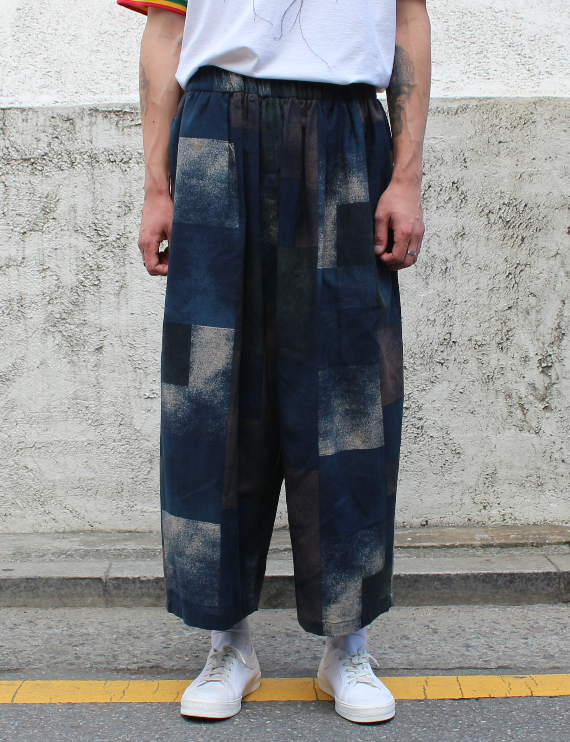 PATTERNED WHARF PANTS_NAVY