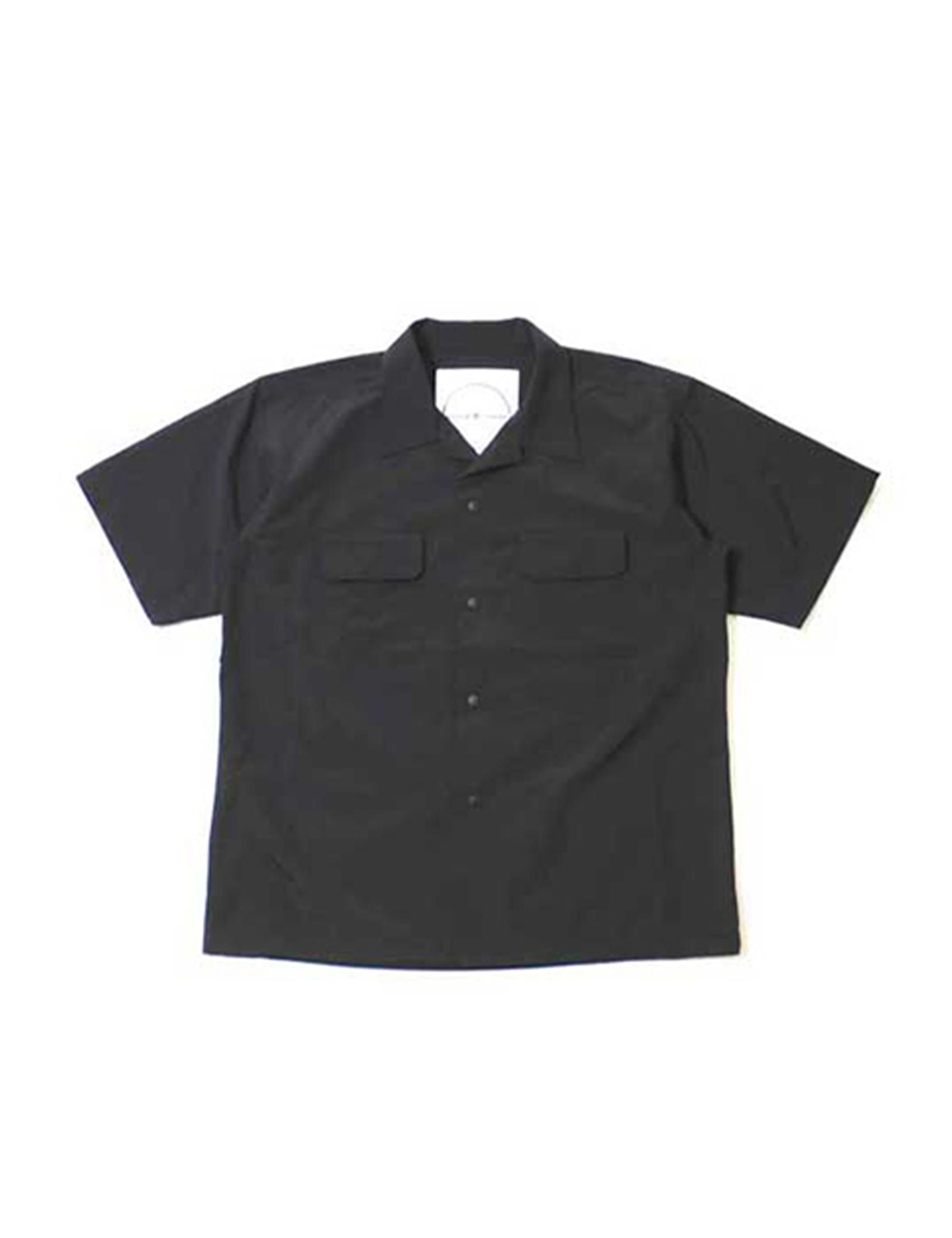 S/S CAMP SHIRT SOLID_BLACK