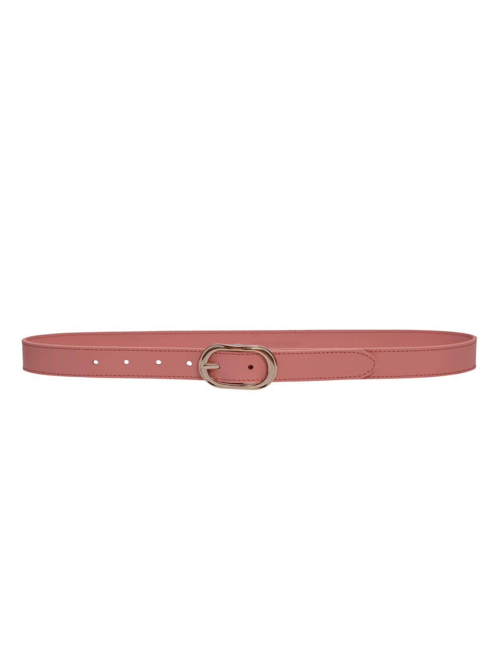 GOLD BUCKLE LEATHER BELT_PINK