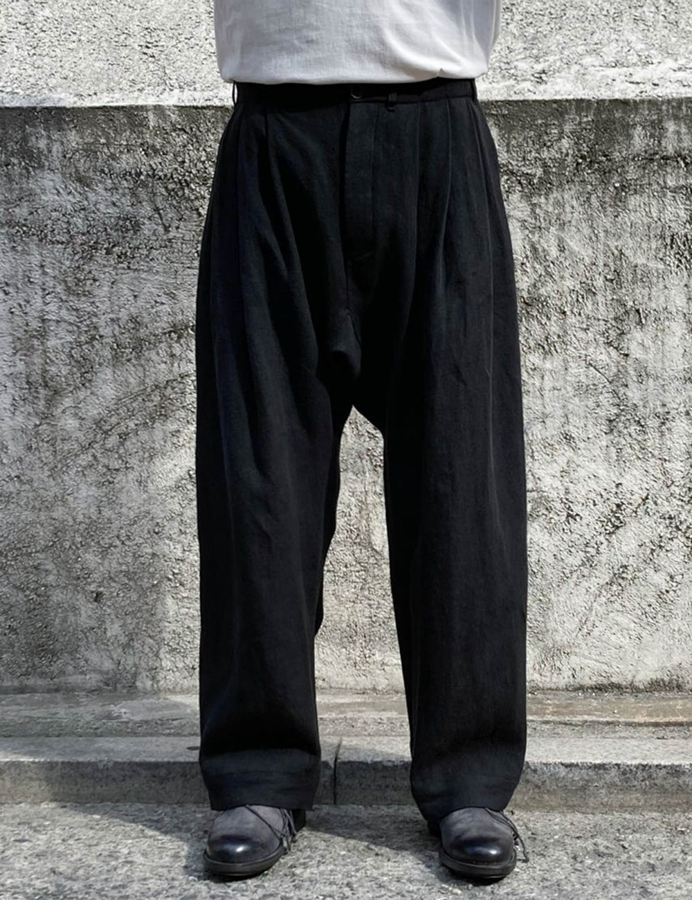 TROUSERS#65_BLACK BRUSHED