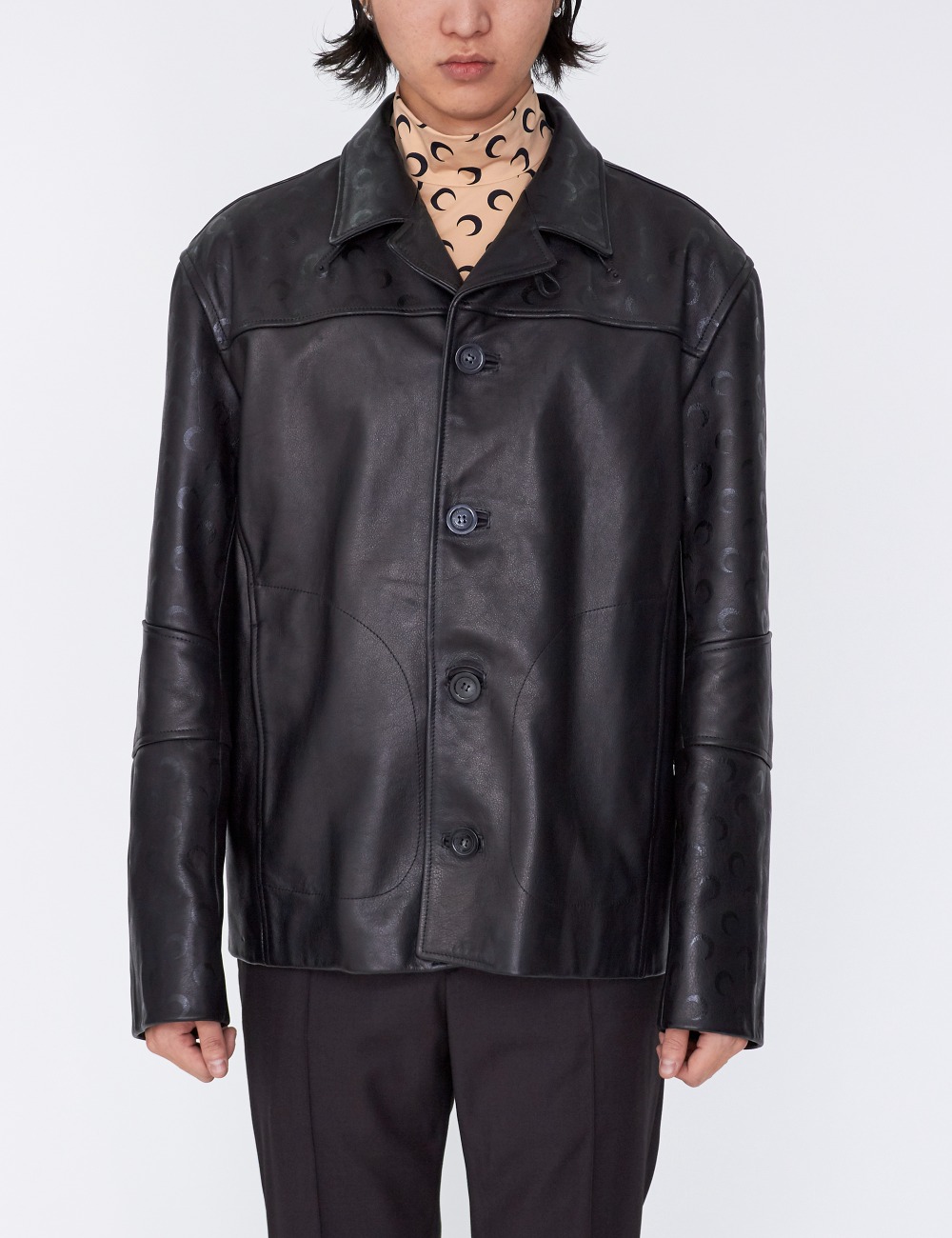 MOON LEATHER BUTTONED JACKET_BLACK