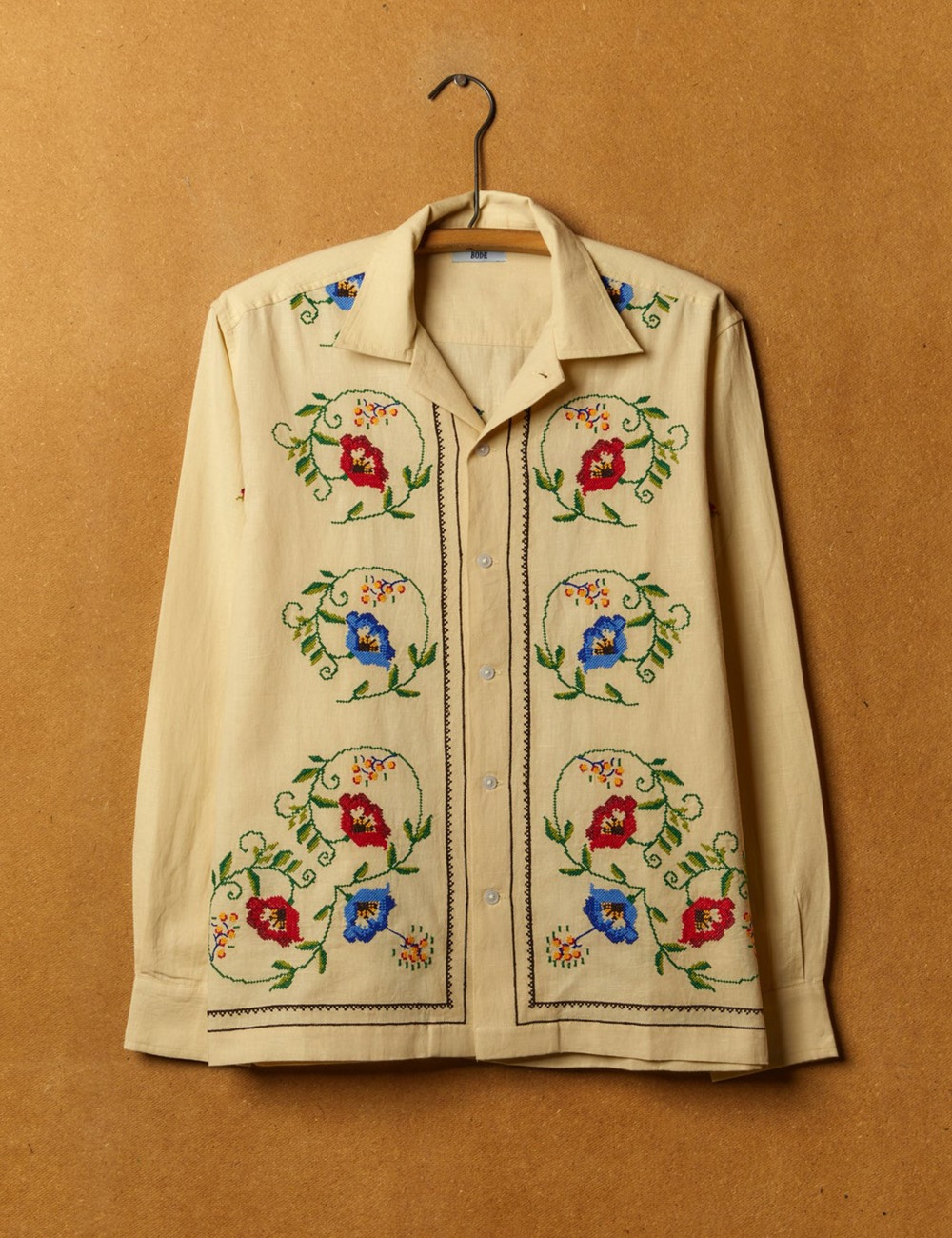 MORNING GLORY EMBROIDERED LS SHIRT