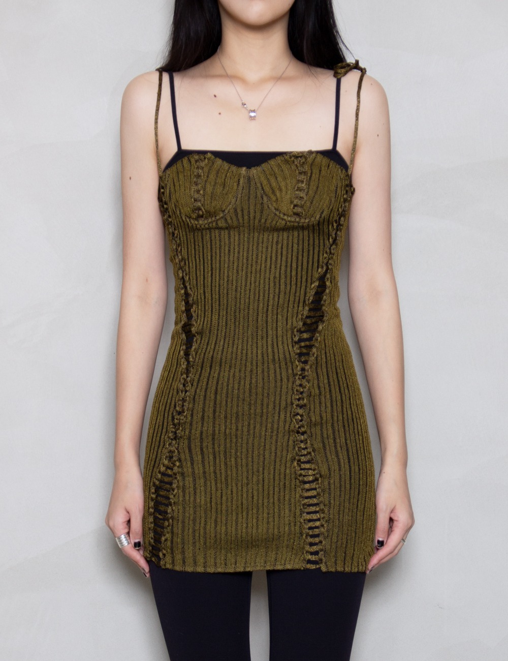 EXPANDABLE BUSTIER DRESS(SLEEVELESS)_MILITARY