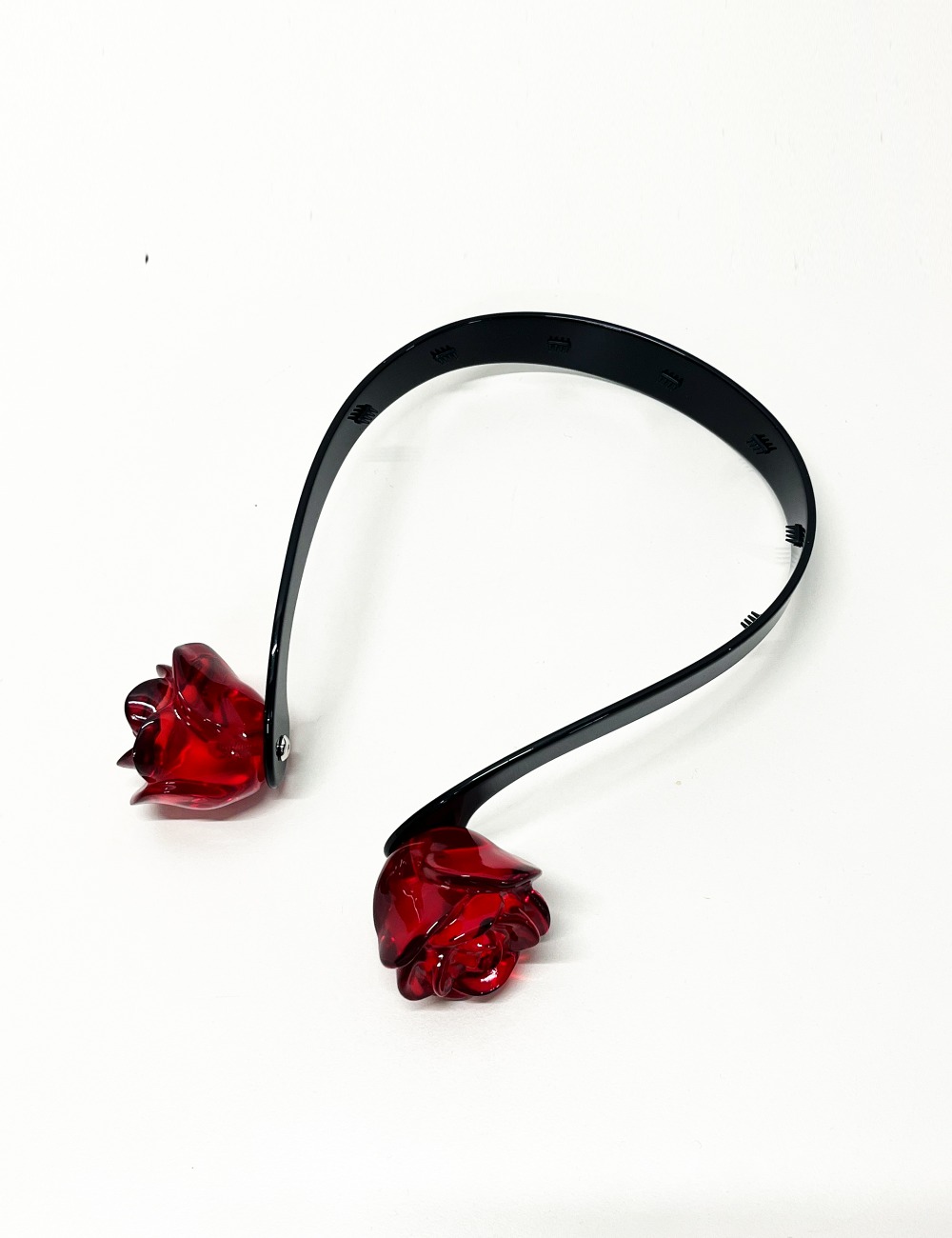 DOUBLE ROSE HEADBAND_RED