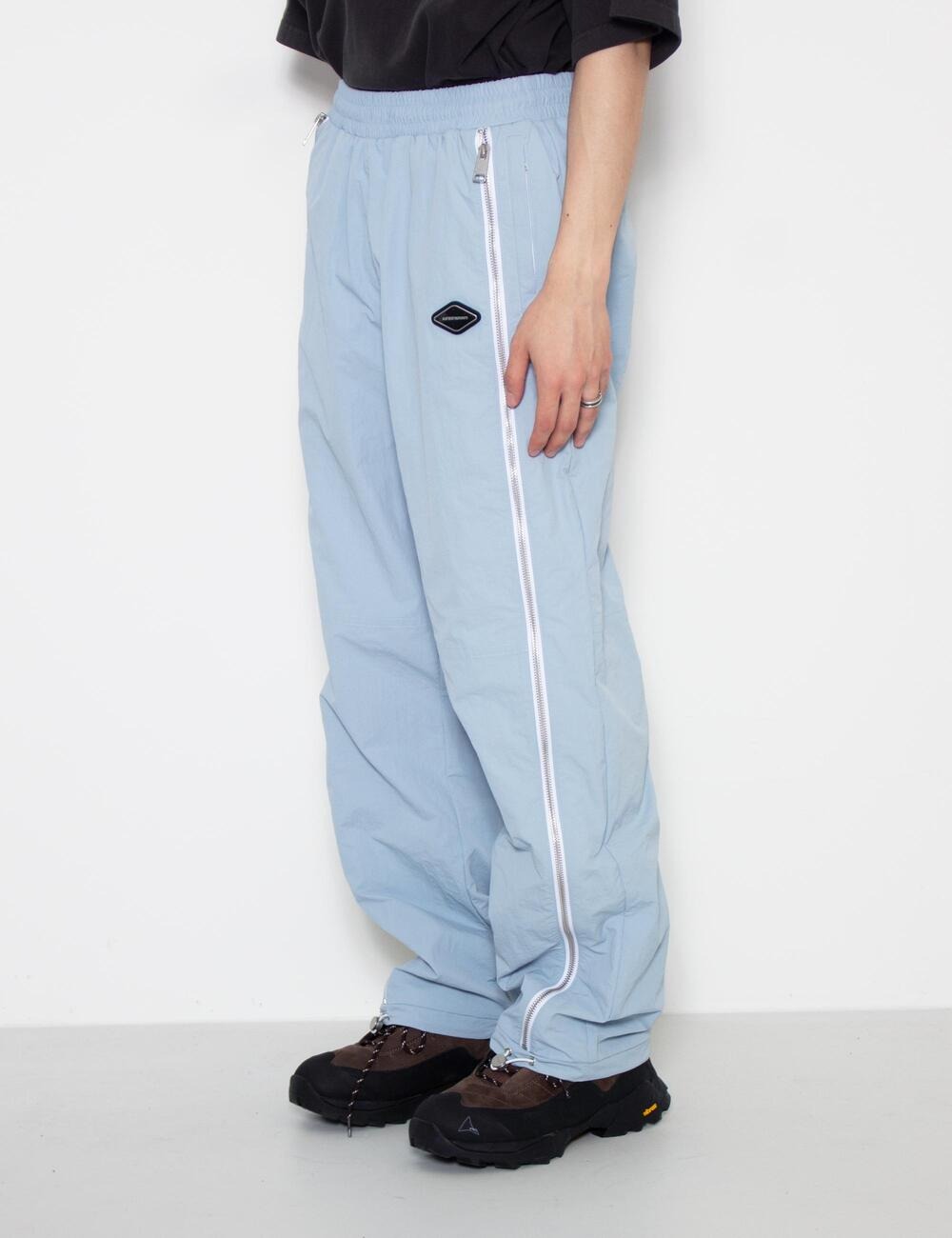 ZIPPED TRACK PANTS_BABY BLUE/WHITE