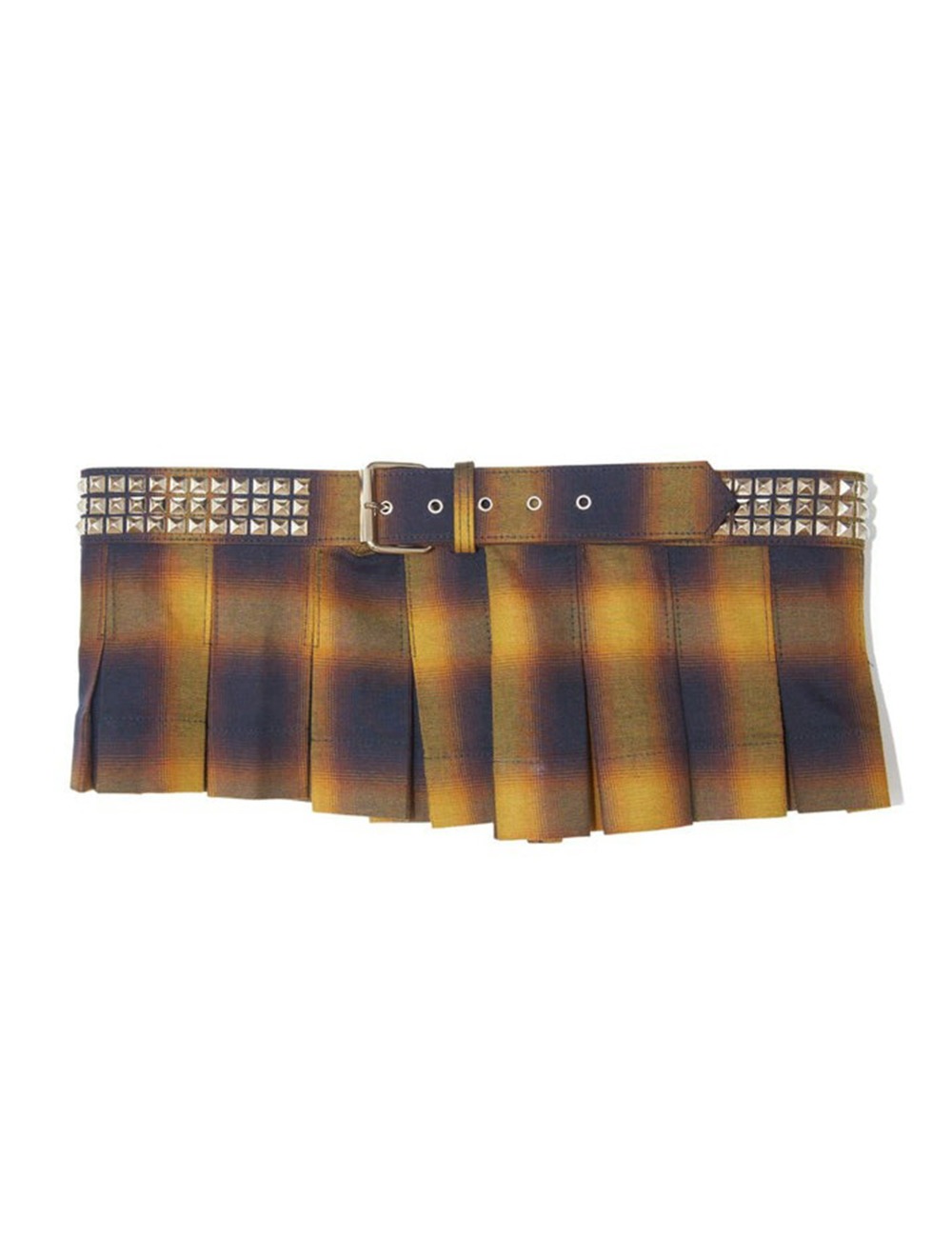 PLEATED BELT_BROWN CHECK