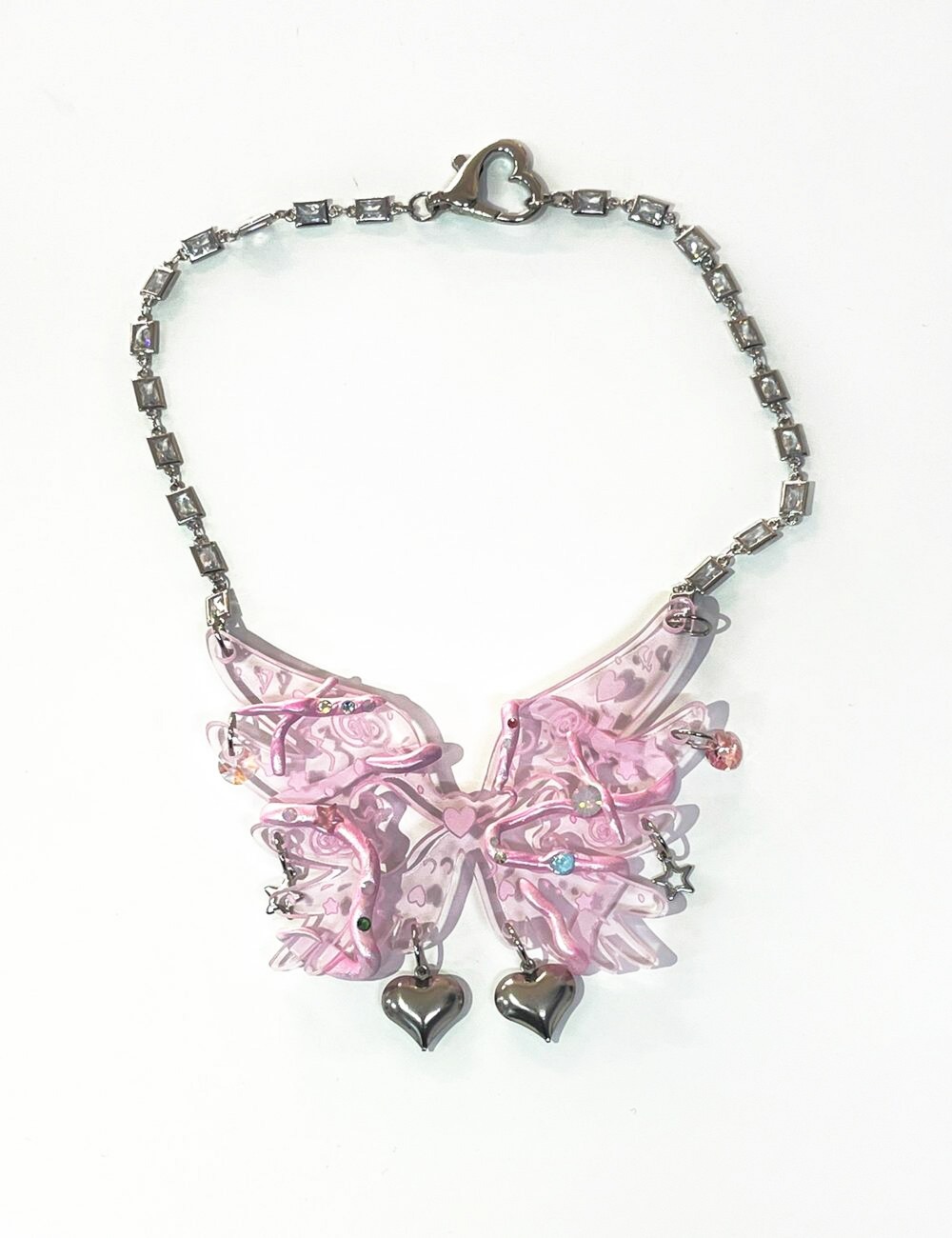 BUTTERFLY SPIRAL NECKLACE_PINK