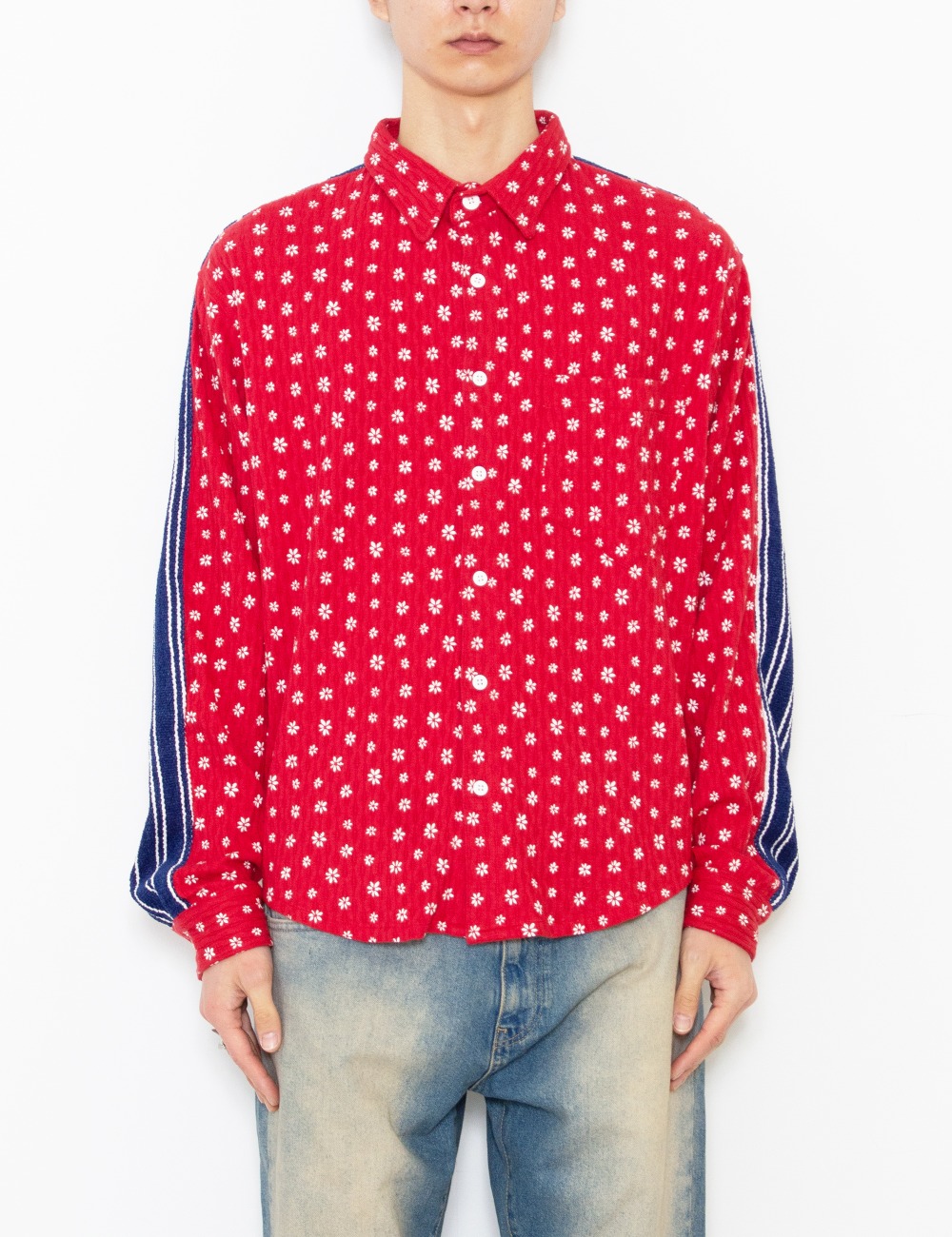 PATCH SHIRT_NAVY RED