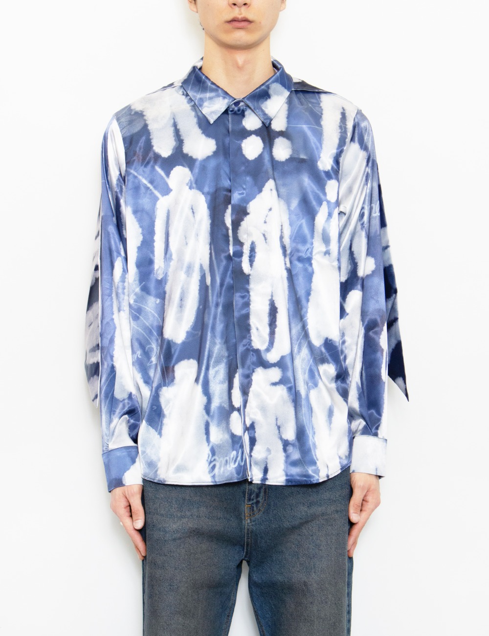 CHARACTERS SILK HOODED SHIRT_BLUE