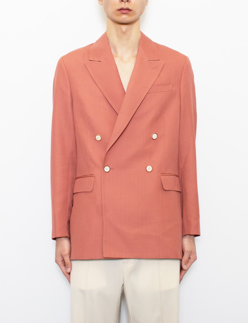 TAILORED DOUBLE BREASTED BLAZER_BLUSH