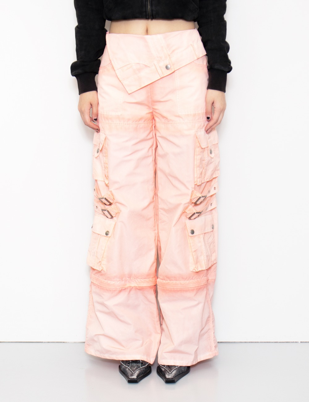 PINK DISCLOCATION CARGO PANTS_PINK