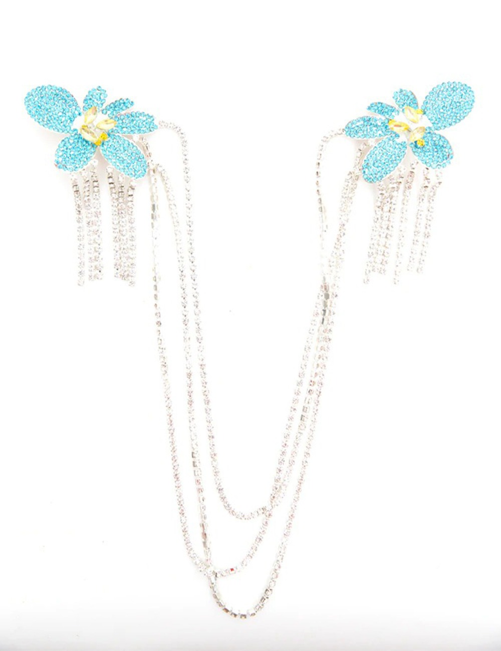 FLOWER CHAIN PIN_TURQUOISE