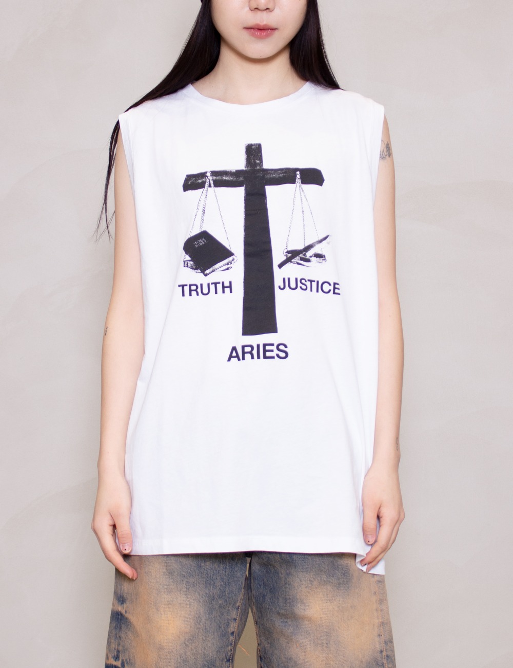 TRUTH N JUSTICE LOW ARMHOLE VEST_WHITE