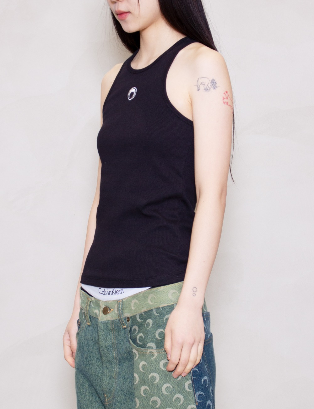 ORGANIC COTTON FITTED TANK TOP_BLACK