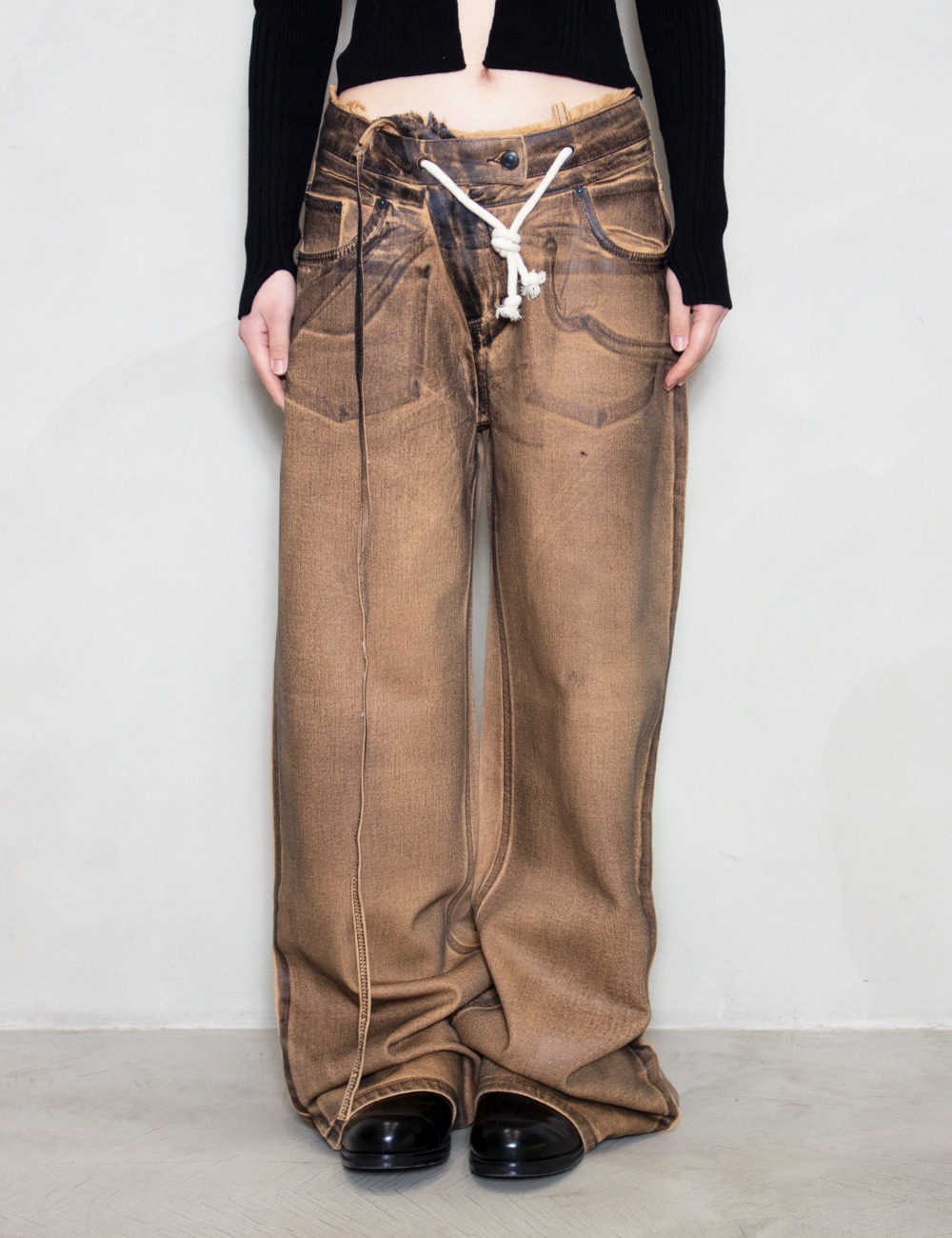 DOUBLE FOLD PANTS_BROWN