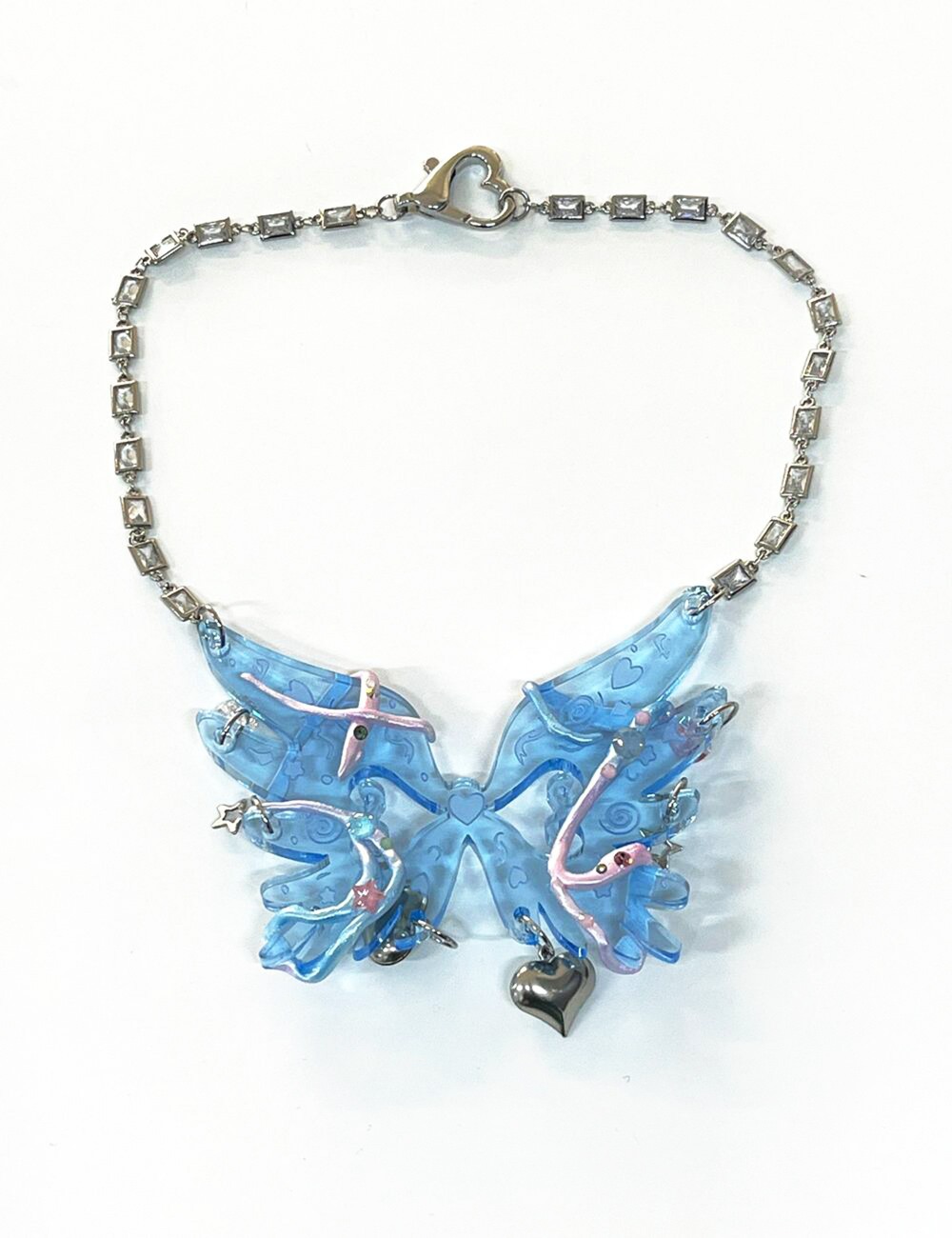 BUTTERFLY SPIRAL NECKLACE_BLUE