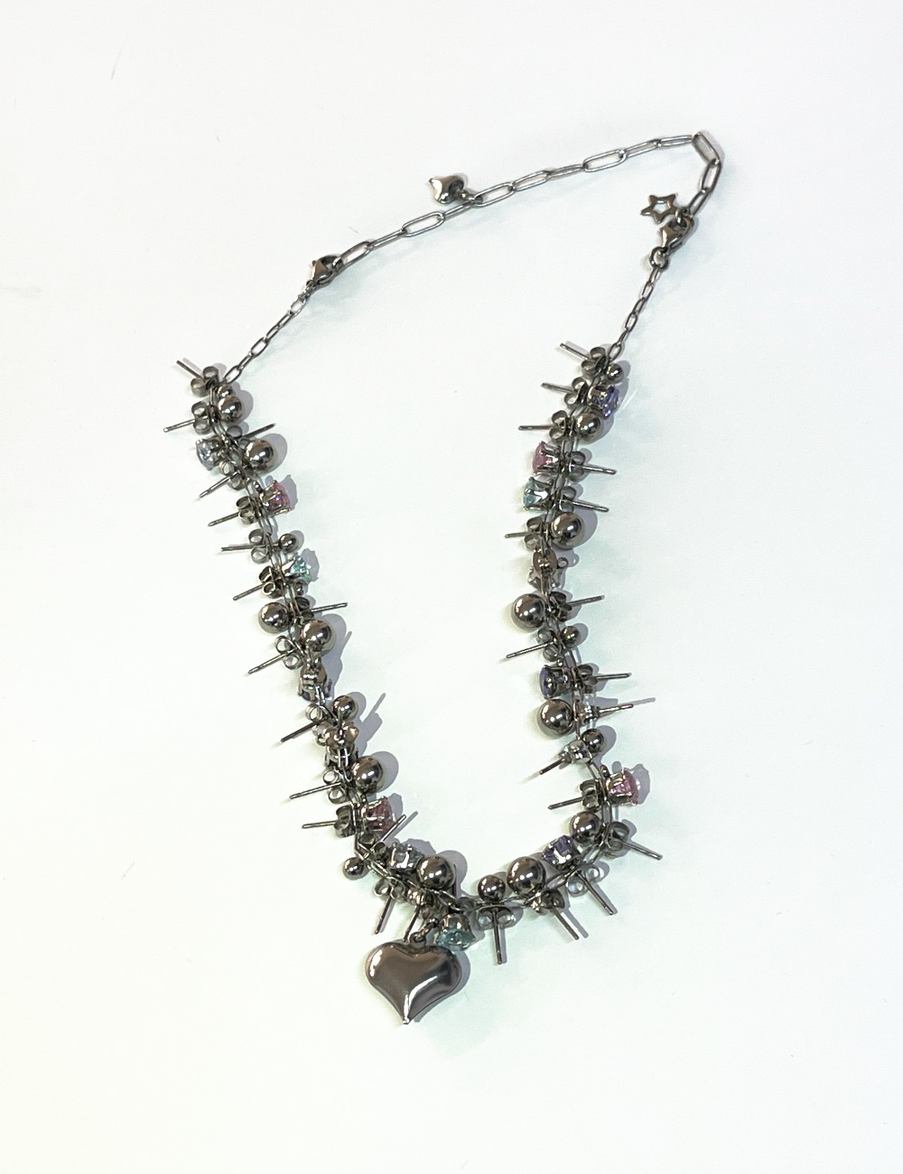 BUBBLE SPIKE NECKLACE_SILVER