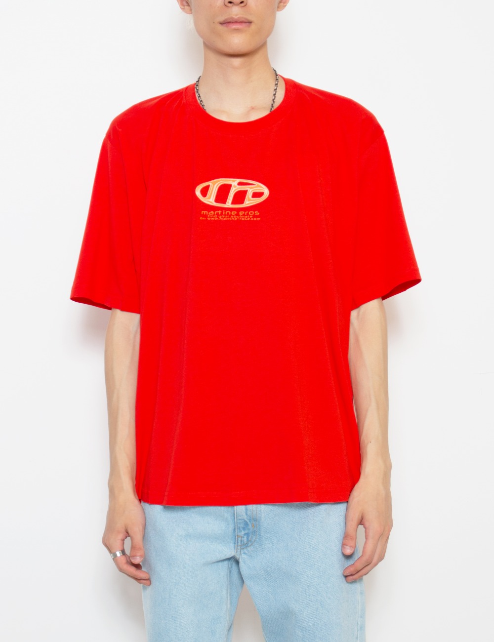 PULLED NECK T-SHIRT_RED