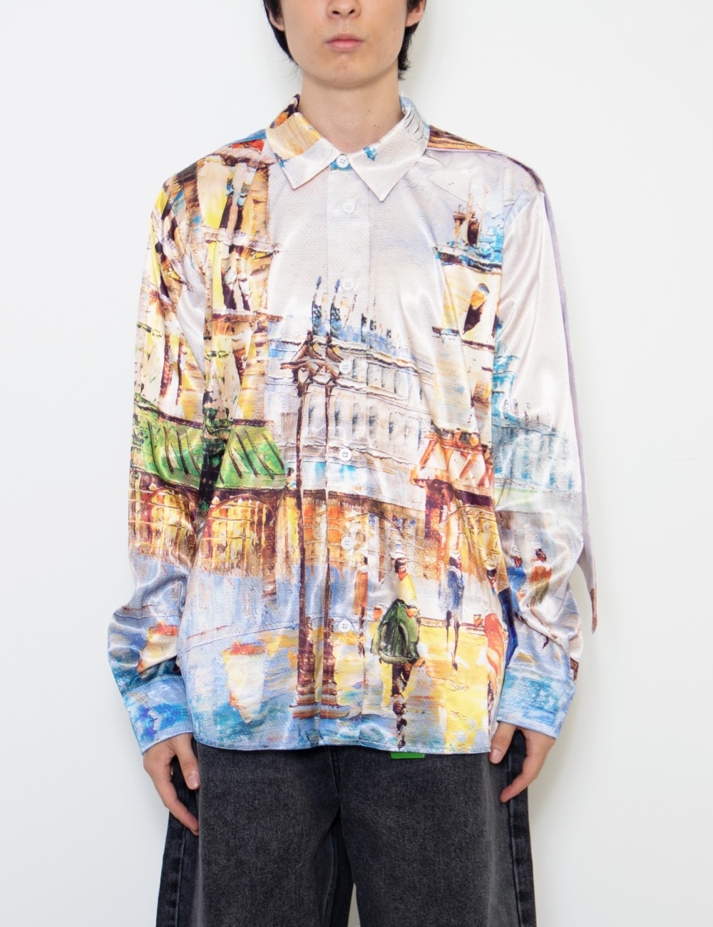 &quot;SOMEWHERE IN EUROPE&quot; SILK SHIRT_WHITE