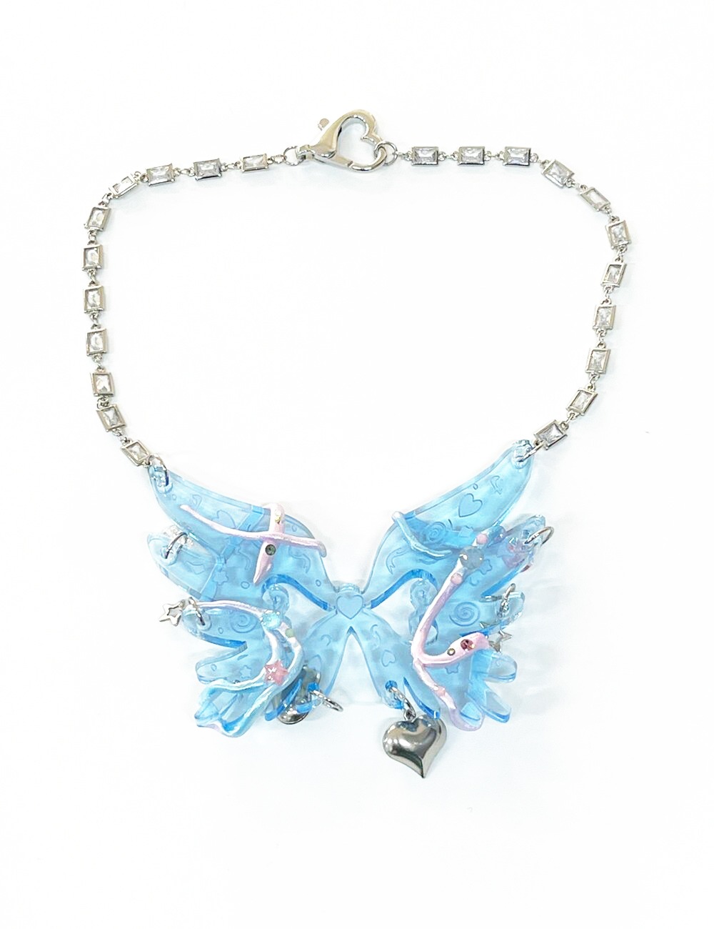 BUTTERFLY SPIRAL NECKLACE_BLUE